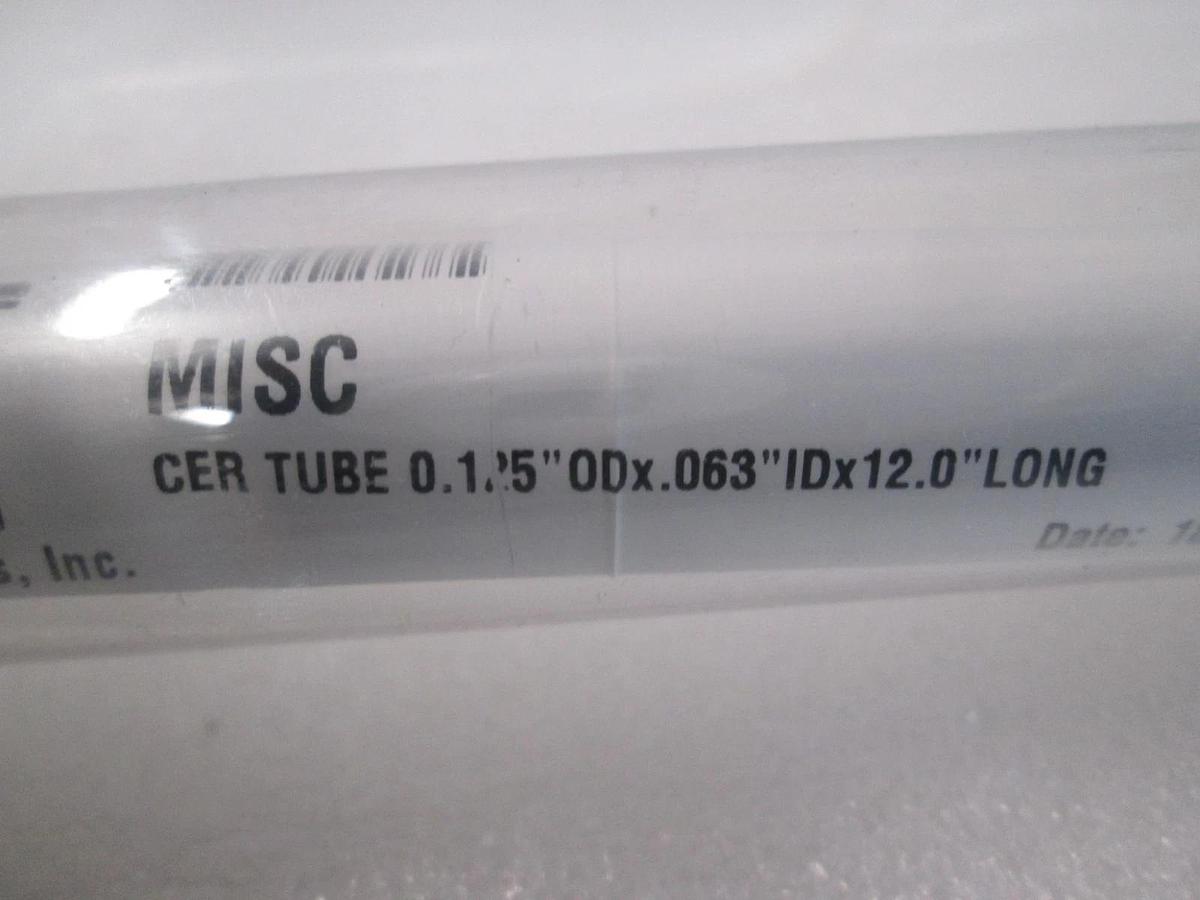 Applied Ceramics, Ceramic Tube 0.125" OD x .063" ID x 12.0" Long, New