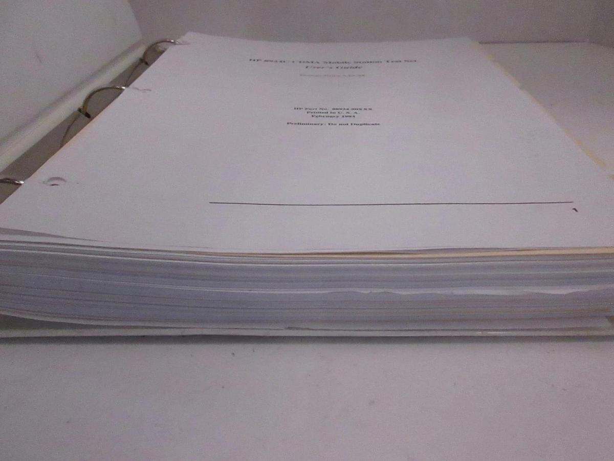 Used HP 8924C CDMA Mobile Station Test Set User's Guide, Used