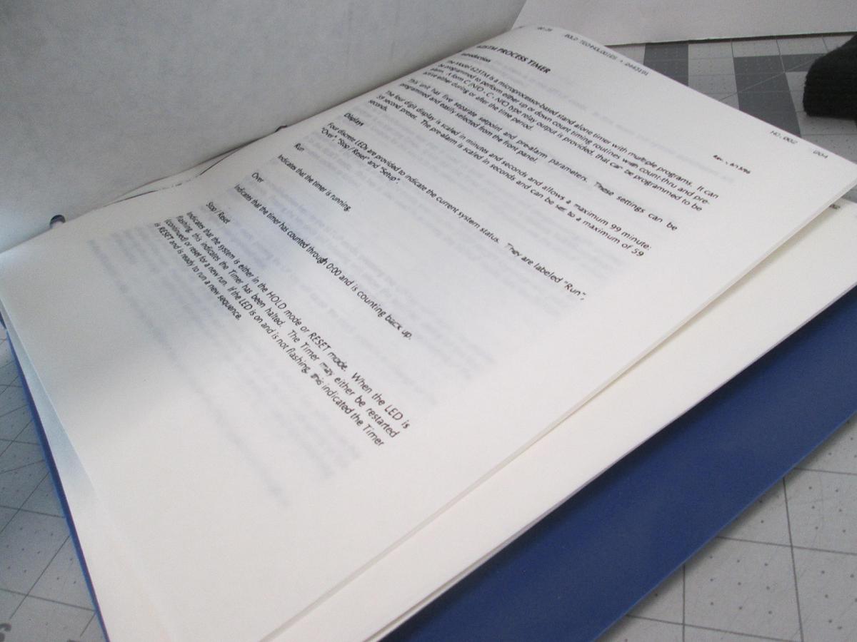 Used Bold Technologies, 625TM, Process Timer Manual, Used