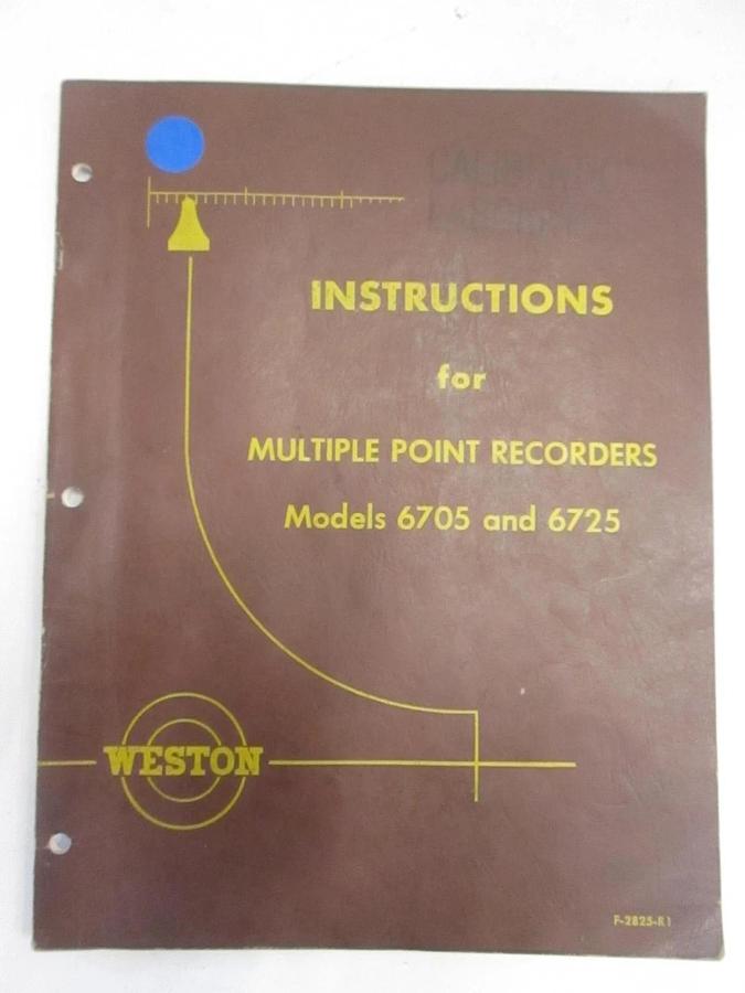 Used Weston Multiple Point Recorders Models 6705 and 6725 Instructions, Used