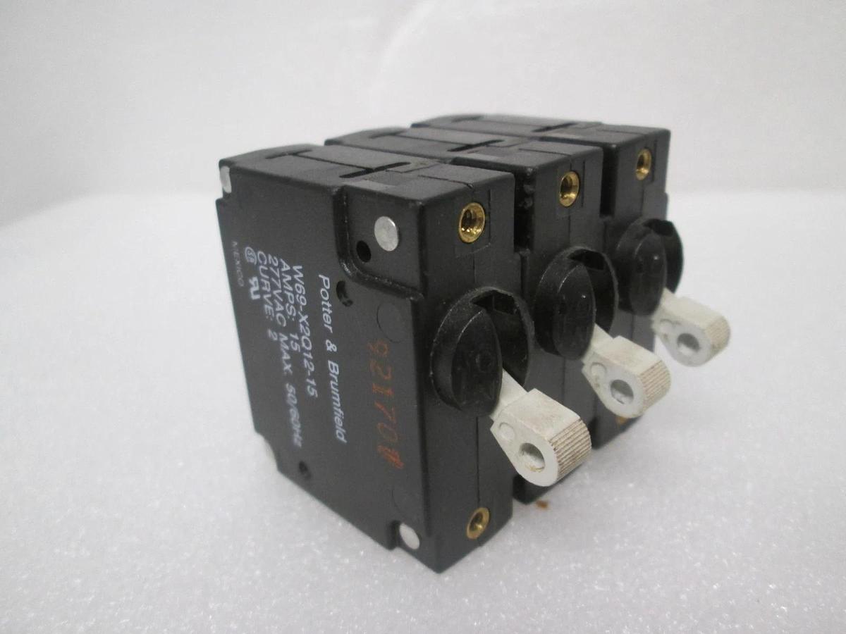 Potter & Brumfield, W69-X2Q12-15, Circuit Breaker, 3 Pole, 15A, 111-7004, New
