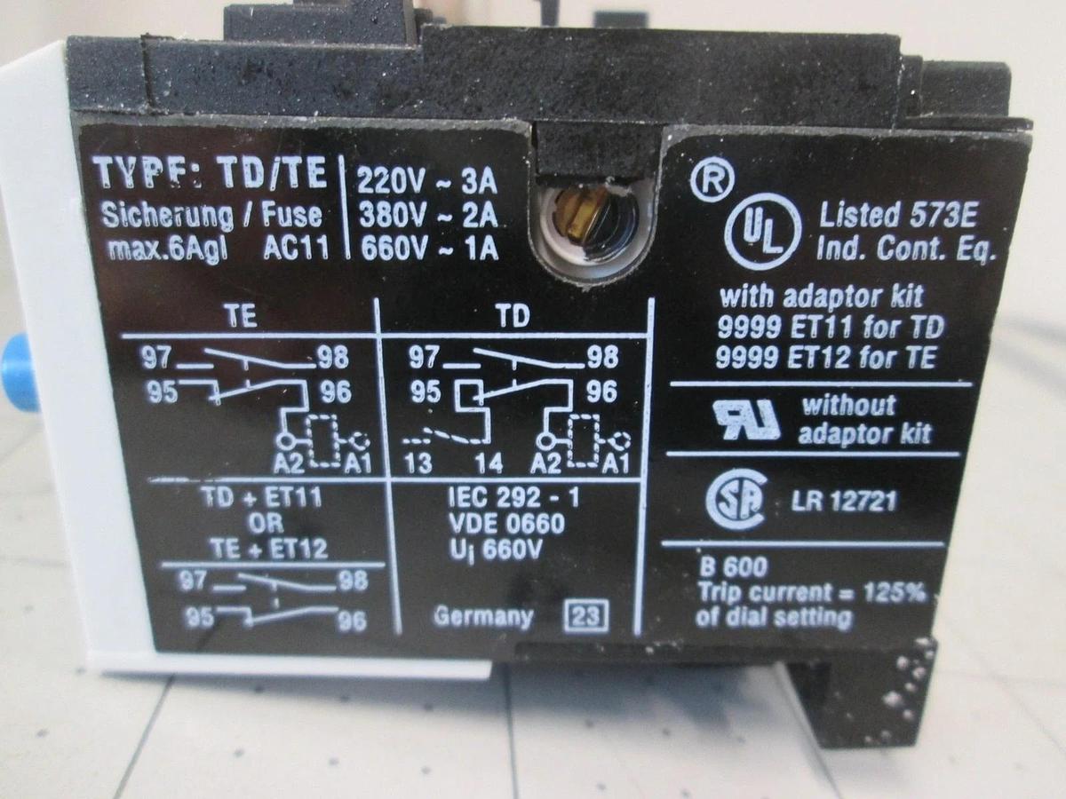 Square D, Class 9065, Type TD5,5, Thermal Overload Relay, New, Lot of 3