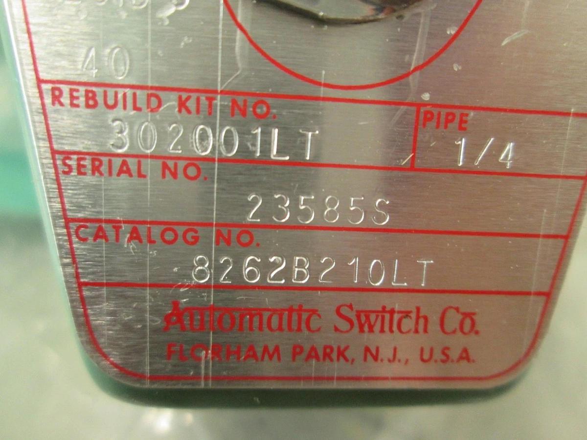 ASCO, 8262B210LT, 1/4" Pipe, Red Hat Solenoid Valve, New