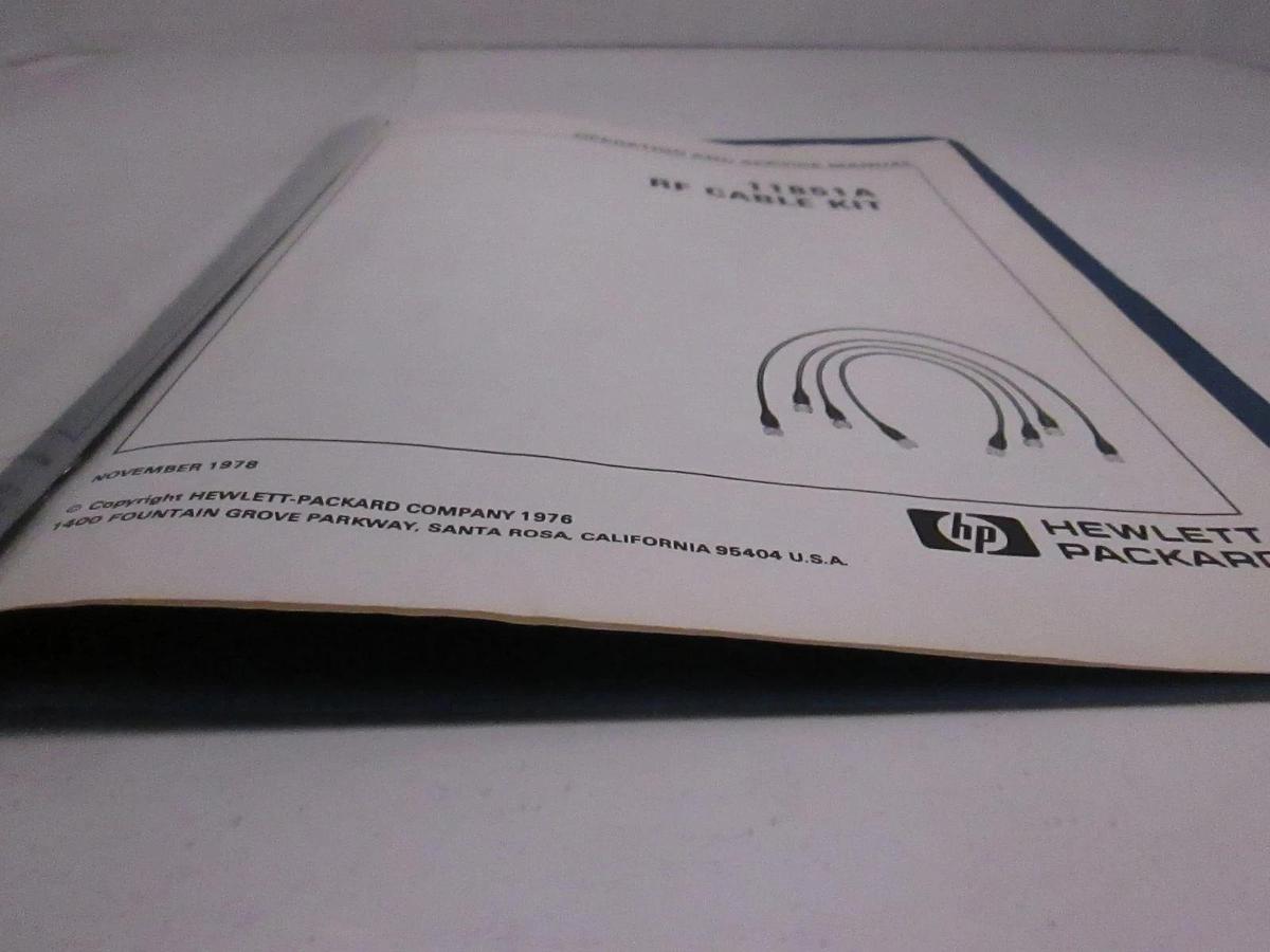 Used HP 11851A RF Cable Kit, Operating and Service Manual, Used