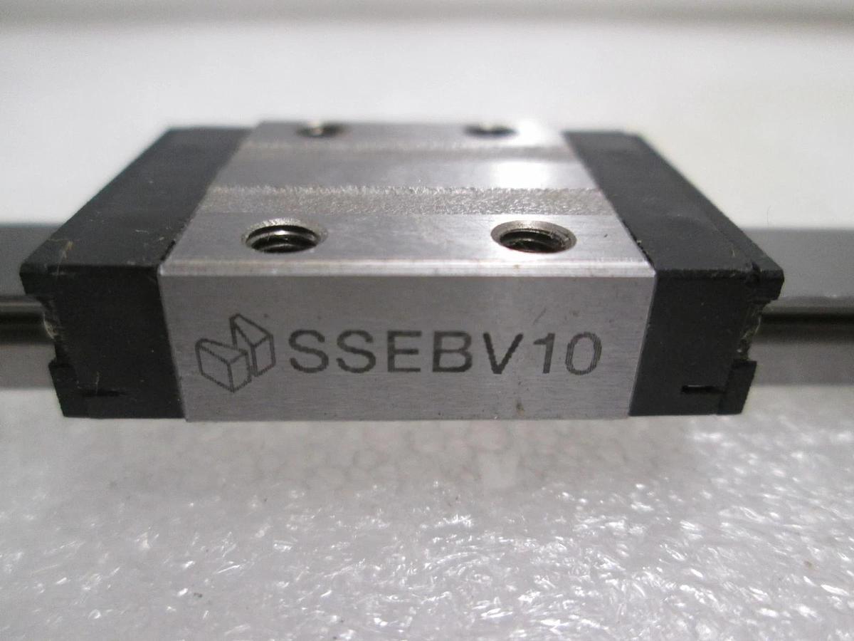 Used Misumi, SSEBV10, Bearing Guide Block w/ Slide Rail, Used, Lot of 2