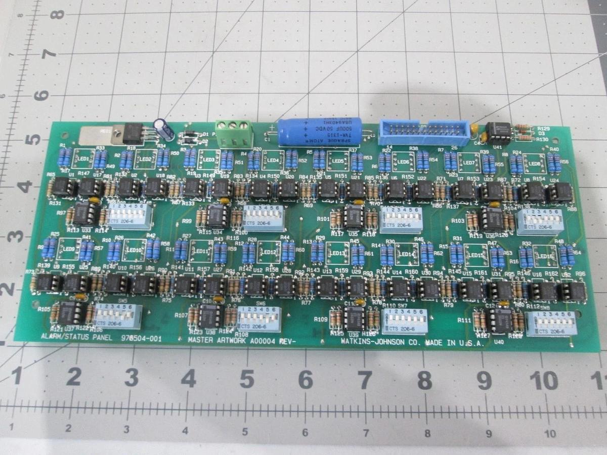 WJ Watkins Johnson, 976505-001, Card, Alarm/Status Panel-APL PCB Assy, New