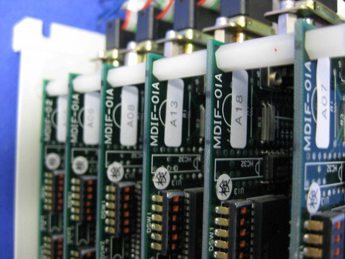 Used TEL Tokyo Electron T-Bawl Control Unit PCB Assembly w/ (6) MDIF-01A-1