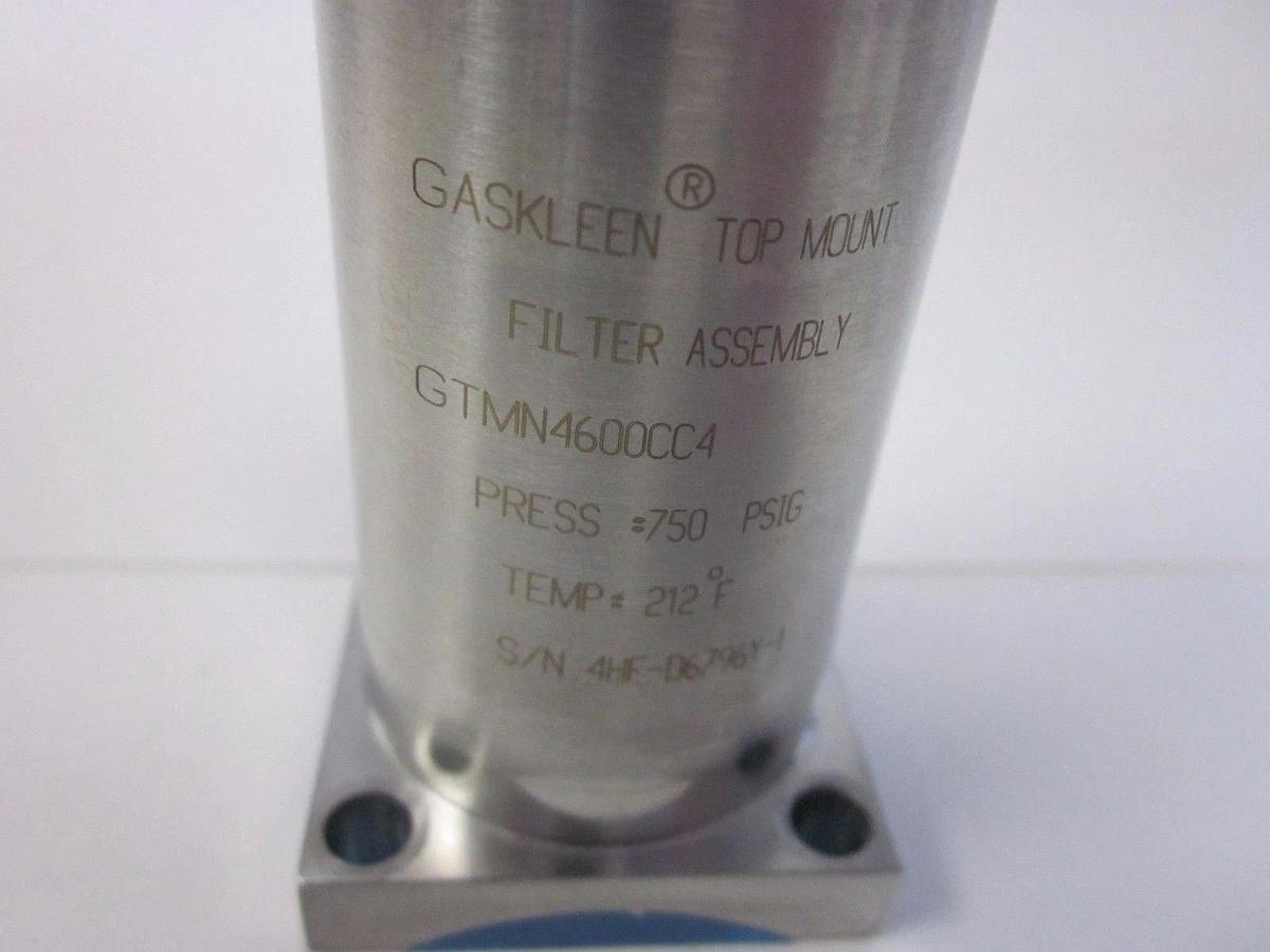 PALL Gaskleen GTMN4600CC4 Top Mount Filter, 1 1/2" C-Seal, Nickel Filter