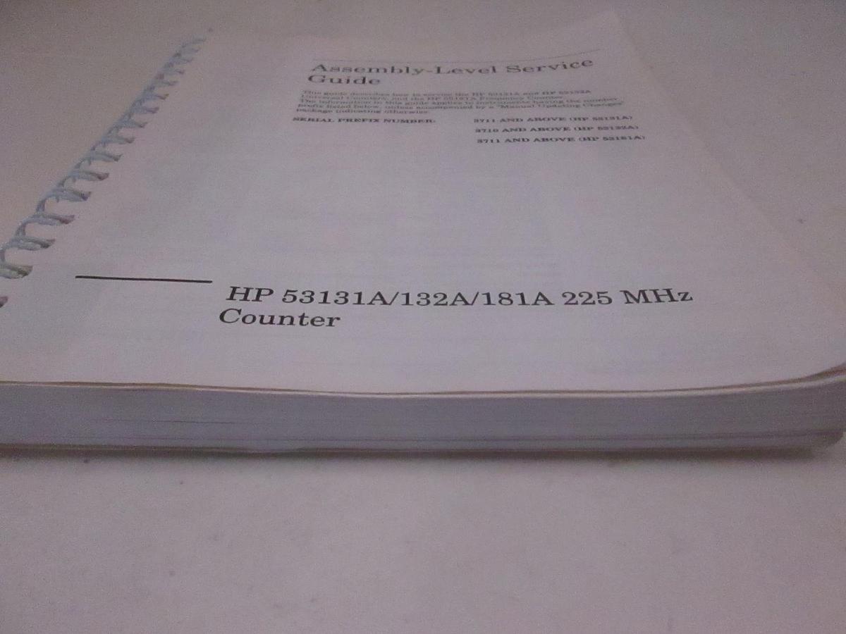 Used HP 53131A/132A/181A 225MHz Counter, Assy-Level Service Guide, Used