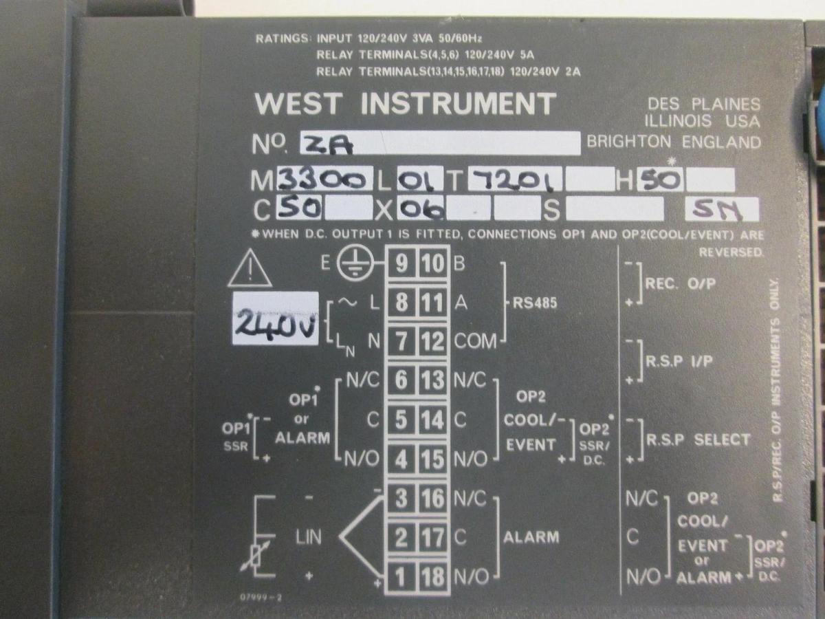 Used West 3300 Temper-Controller Unit, Flat Spray Nozzle, Used