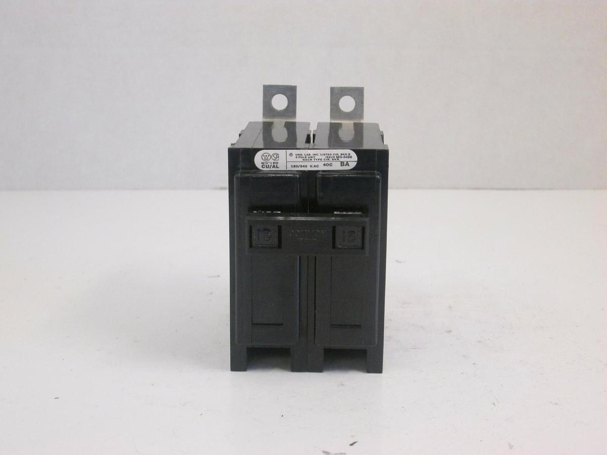 Used Westinghouse Circuit Breaker, 120/240 VAC, 2 Pole, 15A