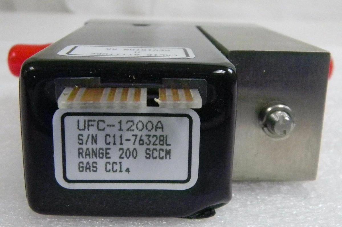 Used Unit UFC-1200A, Mass Flow Controller, Gas- CCL4, Range- 200 SCCM, 1/4" M I/O