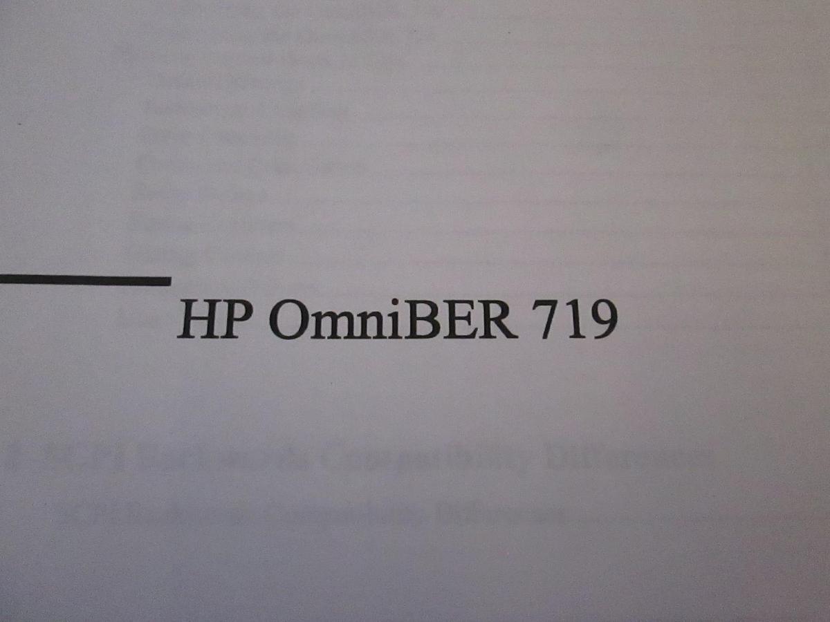 Used HP OmniBER 719 Remote Control Manual, Used