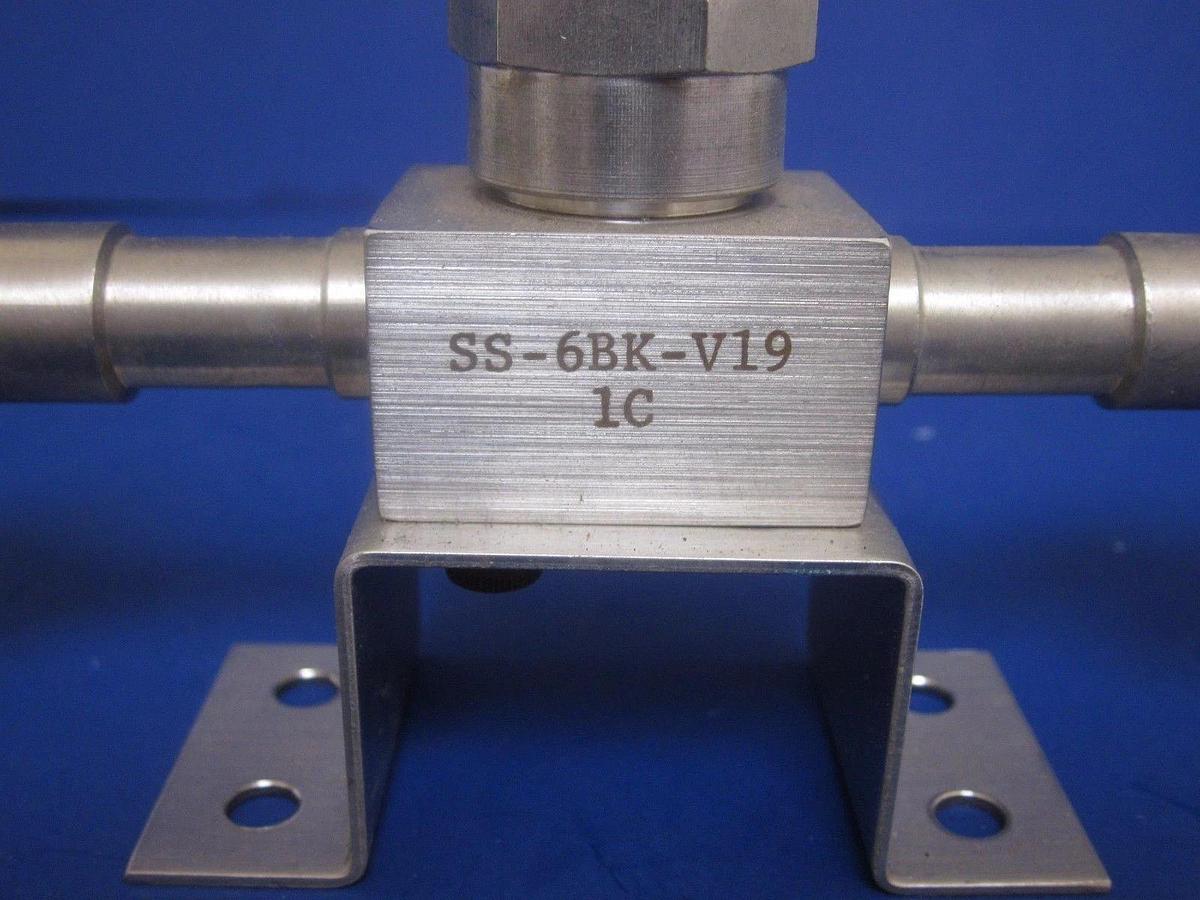 Used Swagelok Bellows Sealed Valve SS-6BK-V19, NC, 1/2" Female VCR, Used