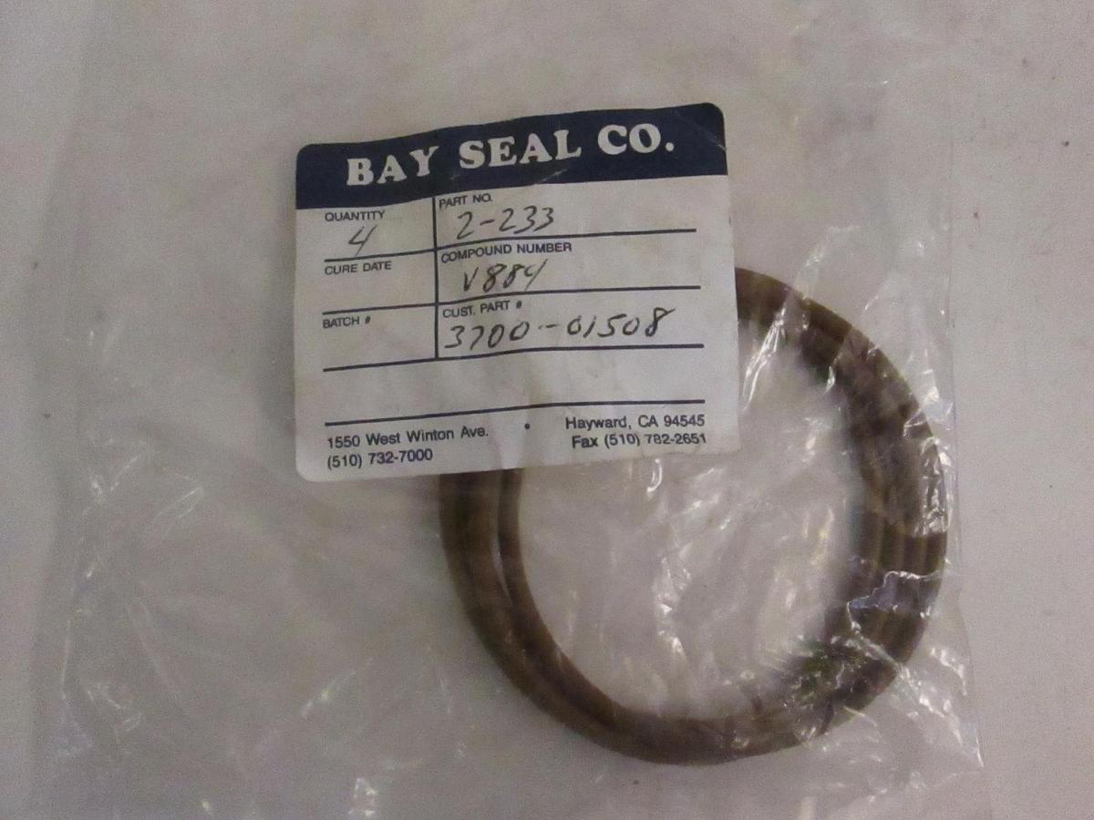 Used Bay Seal Co. Brown Silicone Parker O-Ring, 2-233 Lot of 4