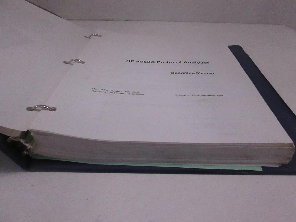 Used HP Model 4952A Protocol Analyzer Operating Manual, Used
