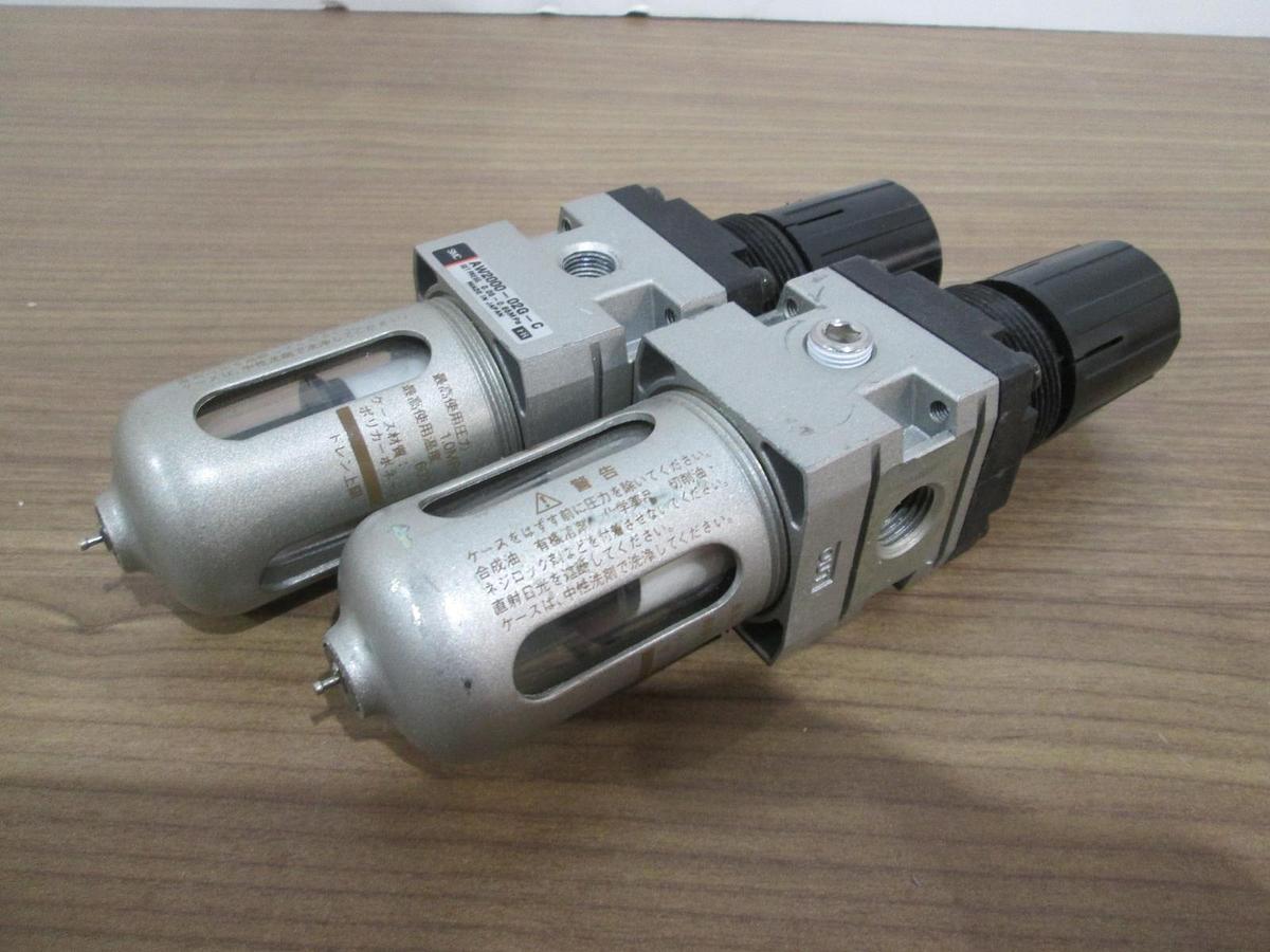 Used SMC, AW2000-02G-C, Pneumatic Mist Separator, Used, Lot of 2