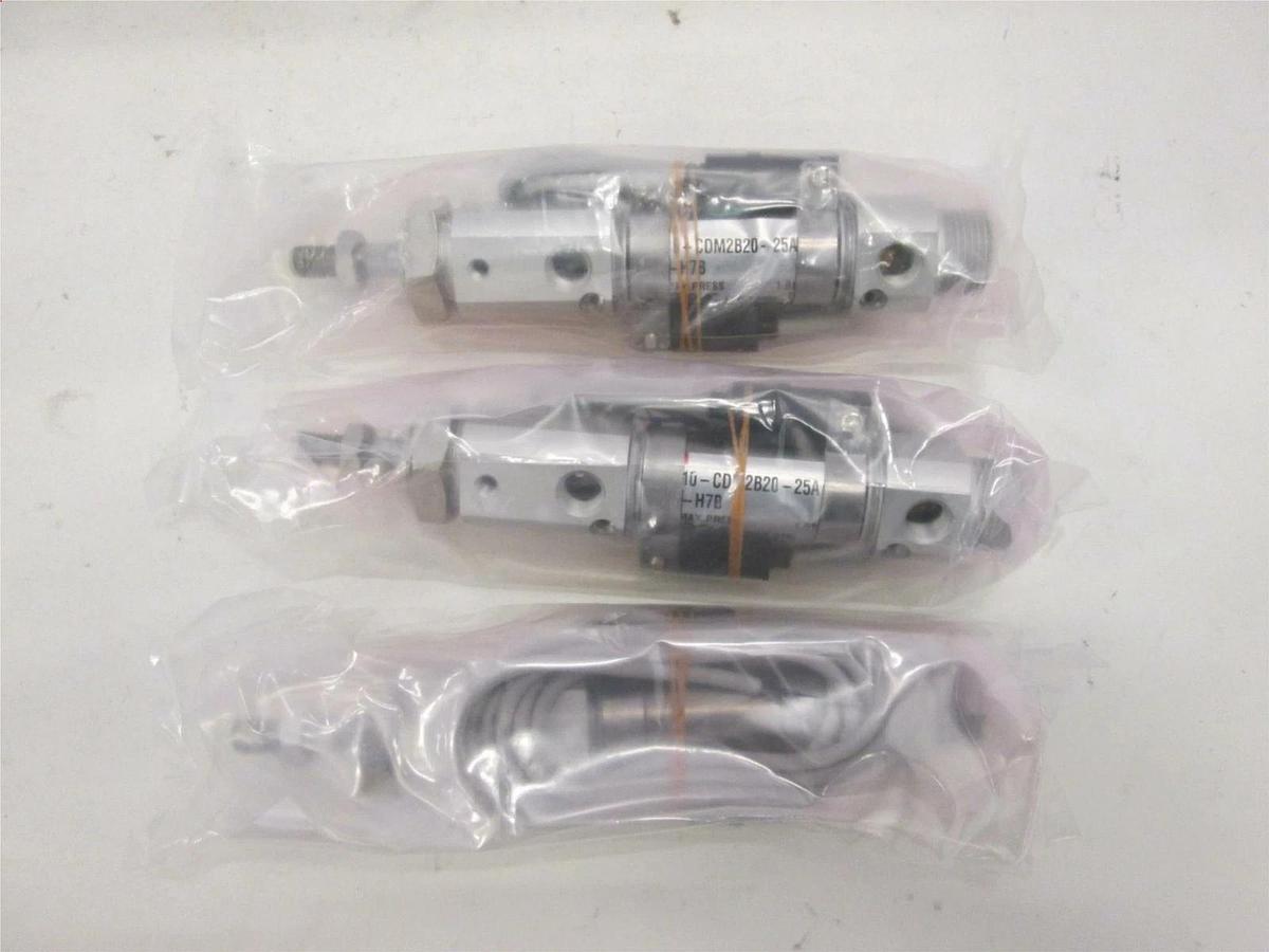 SMC, 10-CDM2B20-25A-H7B, Pneumatic Cylinder, New, Lot of 3