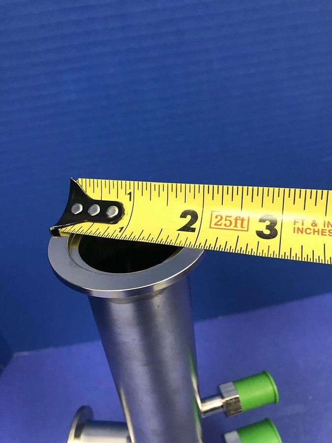 Stainless Steel Vacuum Fitting: NW40 Full Nipple, 9"L with 3 Ports