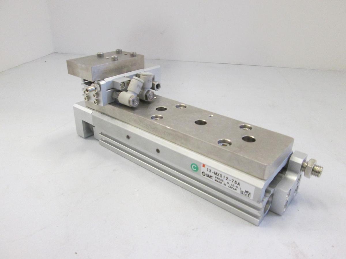 Used SMC, Linear Slide Assy, 13-MXS12-75A and 13-MXS6-10A, Used