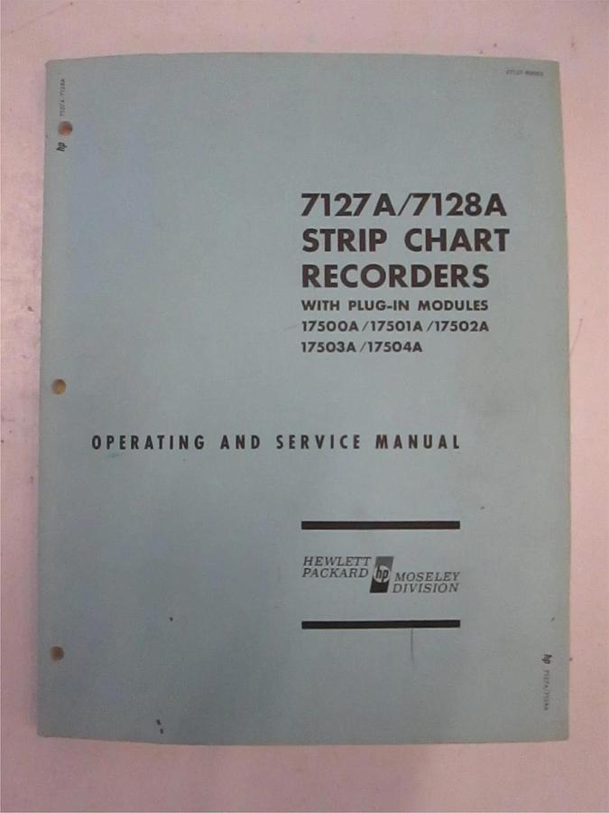 Used HP 7127A/7128A Strip Chart recorders Operation and Service Manual, Used
