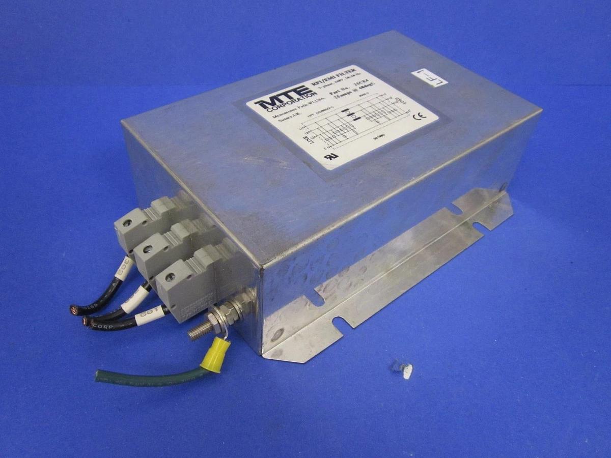 Used MTE Corporation RFI/EMI Filter, 25CE4, 3-Phase, 25A @ 40C