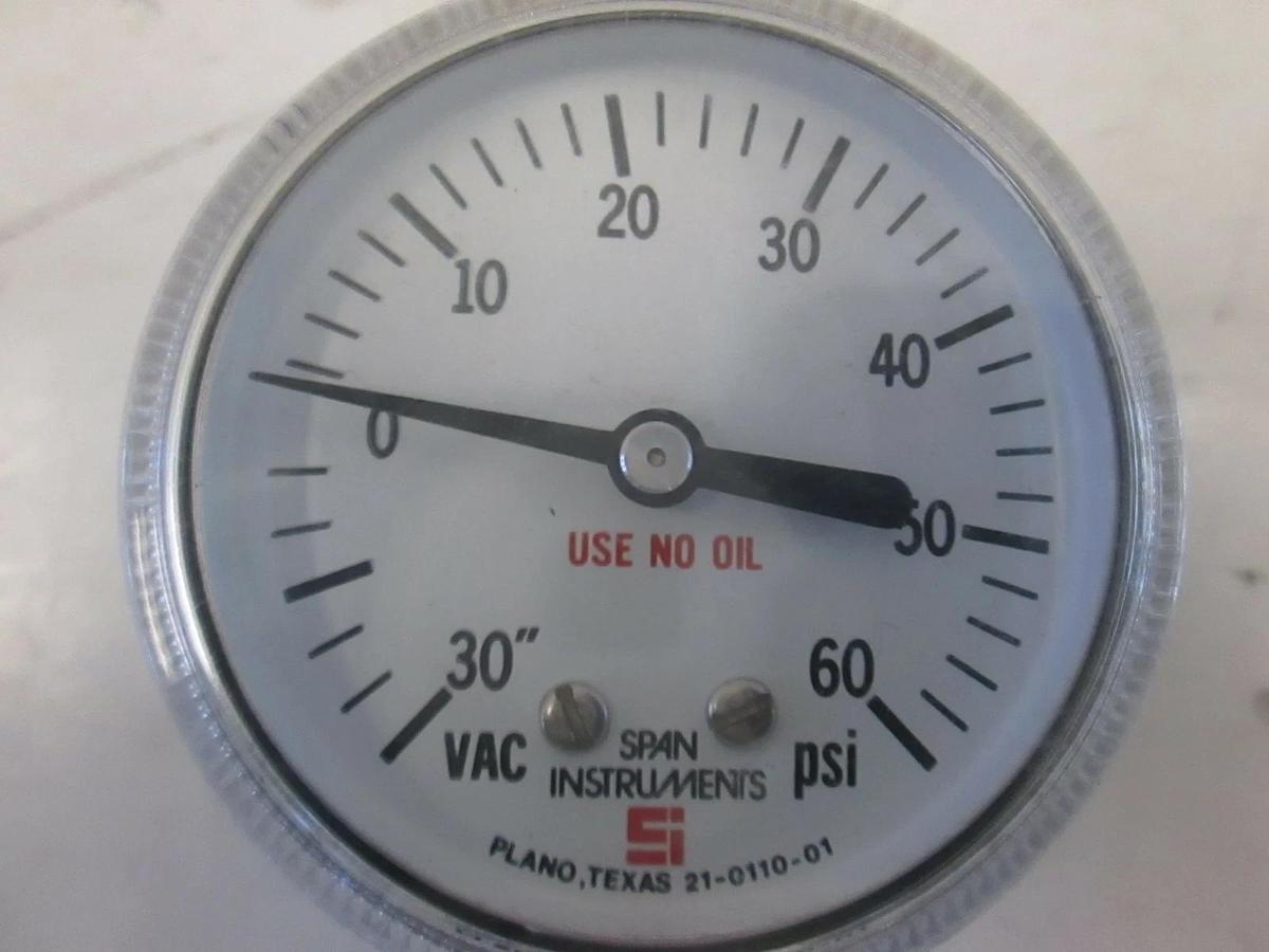 Used Tescom Stainless Steel Regulator, 64-246X w/ 30-0-60 PSI Gauge, Used