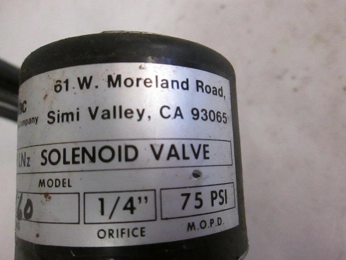 Used TorrVac TL-207 LNz, 1/4" Orifice, 74 PSI, Solenoid Valve, Used