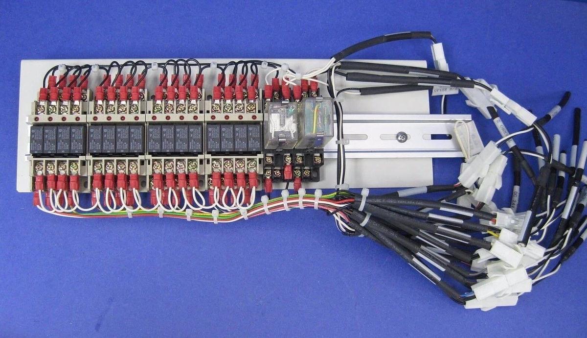 Used OMRON Relay Assy w/ G6B-1114P Relays and G6B-4BND Terminal Relay, Track Mount