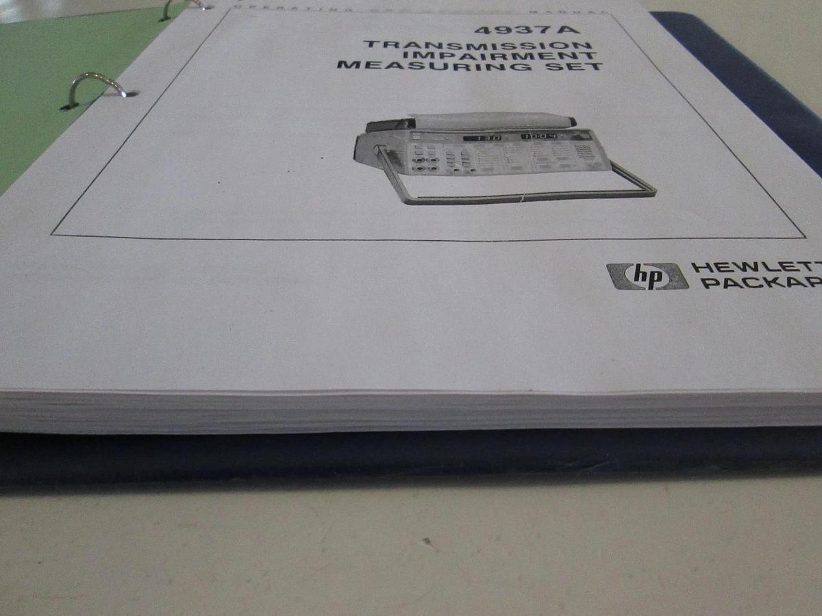Used HP 4937A Transmission Impairment Measuring Set Operating Manual, Used