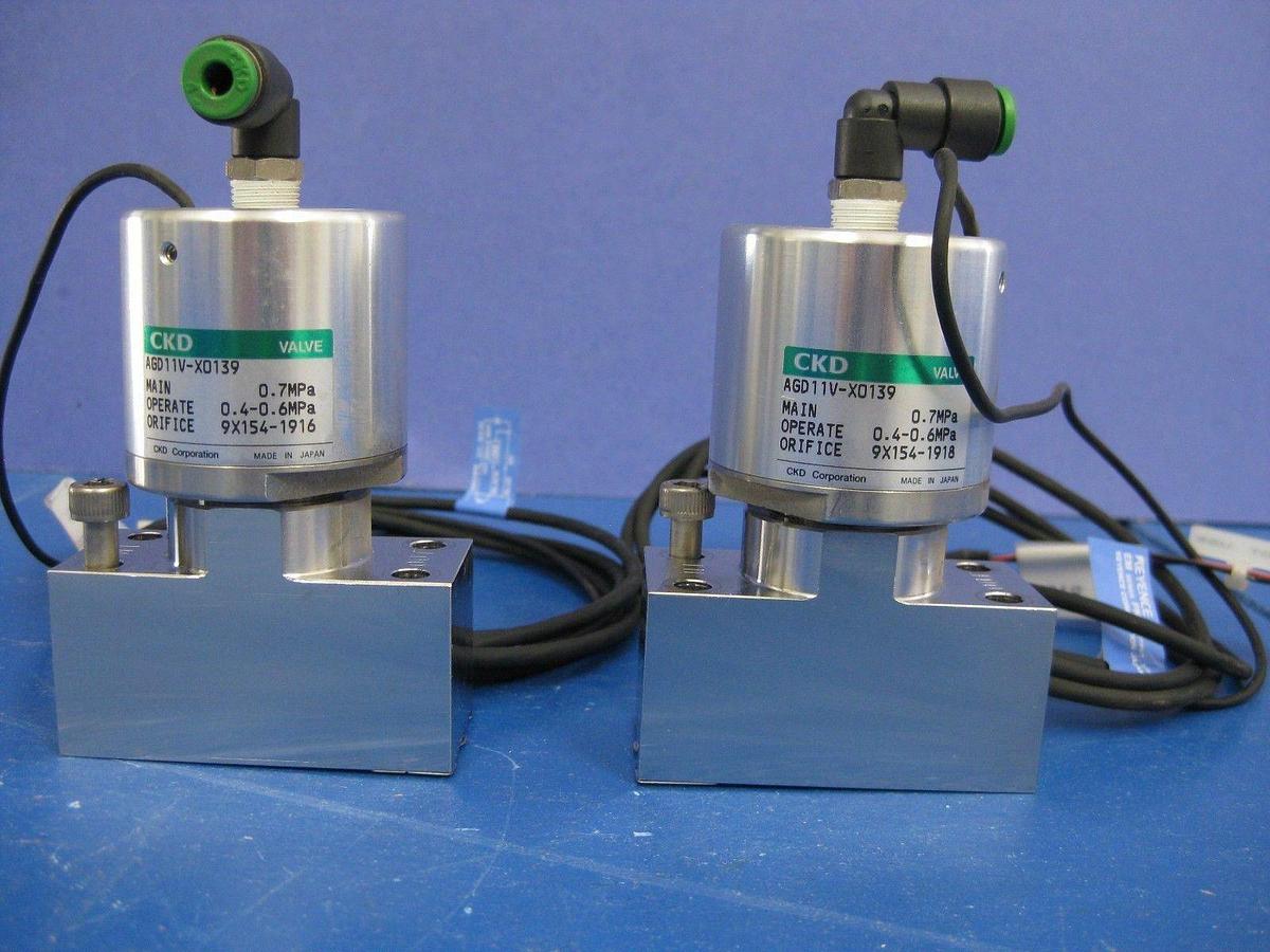 Used CKD AGD11V-X039 Block Valve with Keyence EM-030P Proximity Switch N.C. Lot of 2