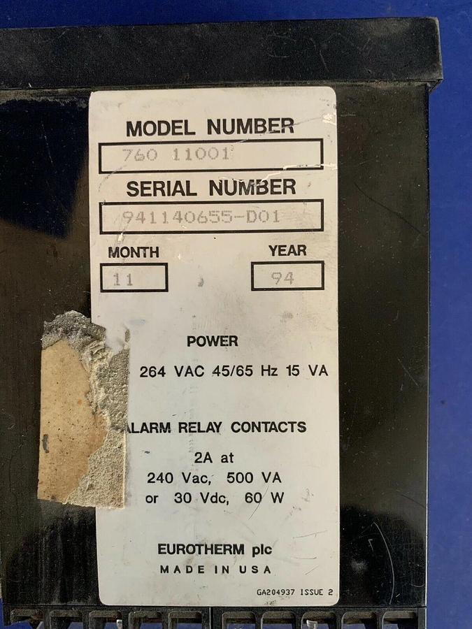 Used Eurotherm 760 11001 Temperature Controller, Used