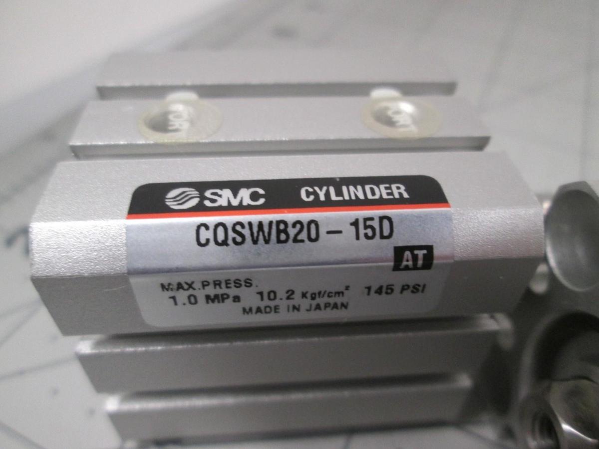 SMC, CQSWB20-15D, Pneumatic Cylinder, New, Lot of 2