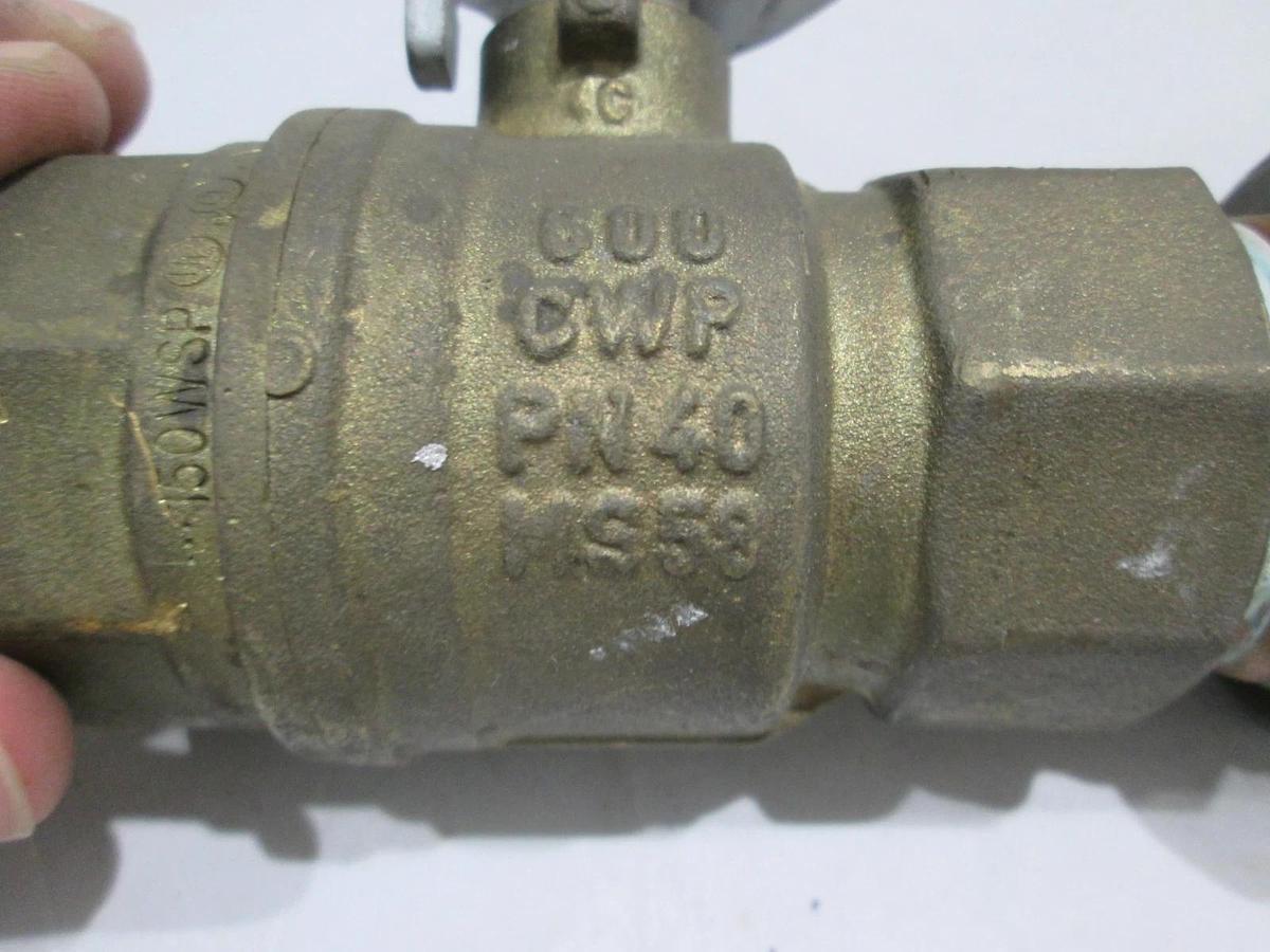 Used Nibco, DynaQuip, 600 CWP, PN40, 1" Bronze Ball Valve, Used