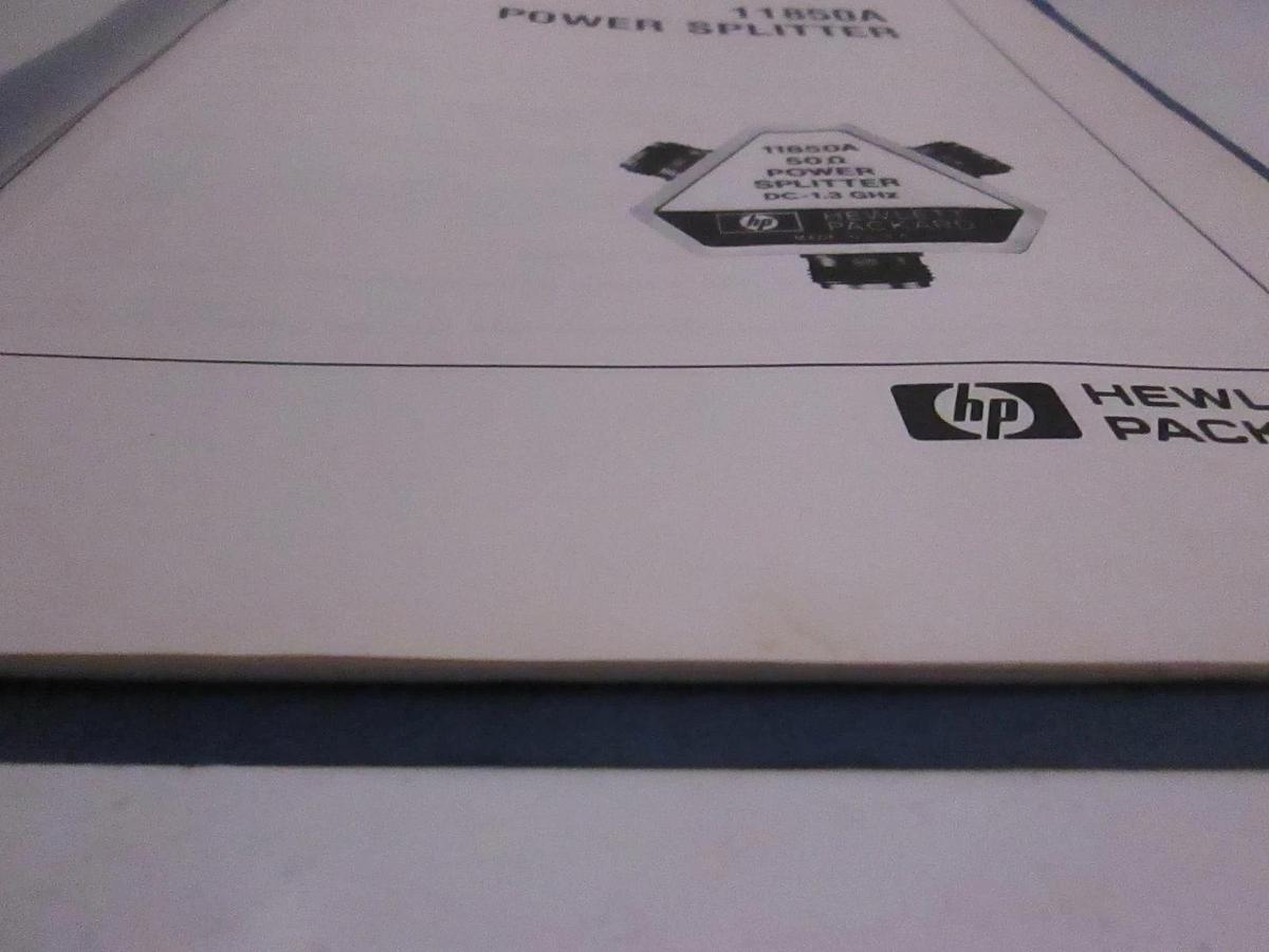 Used HP 11850A Power Splitter, Operating and Service Manual, Used
