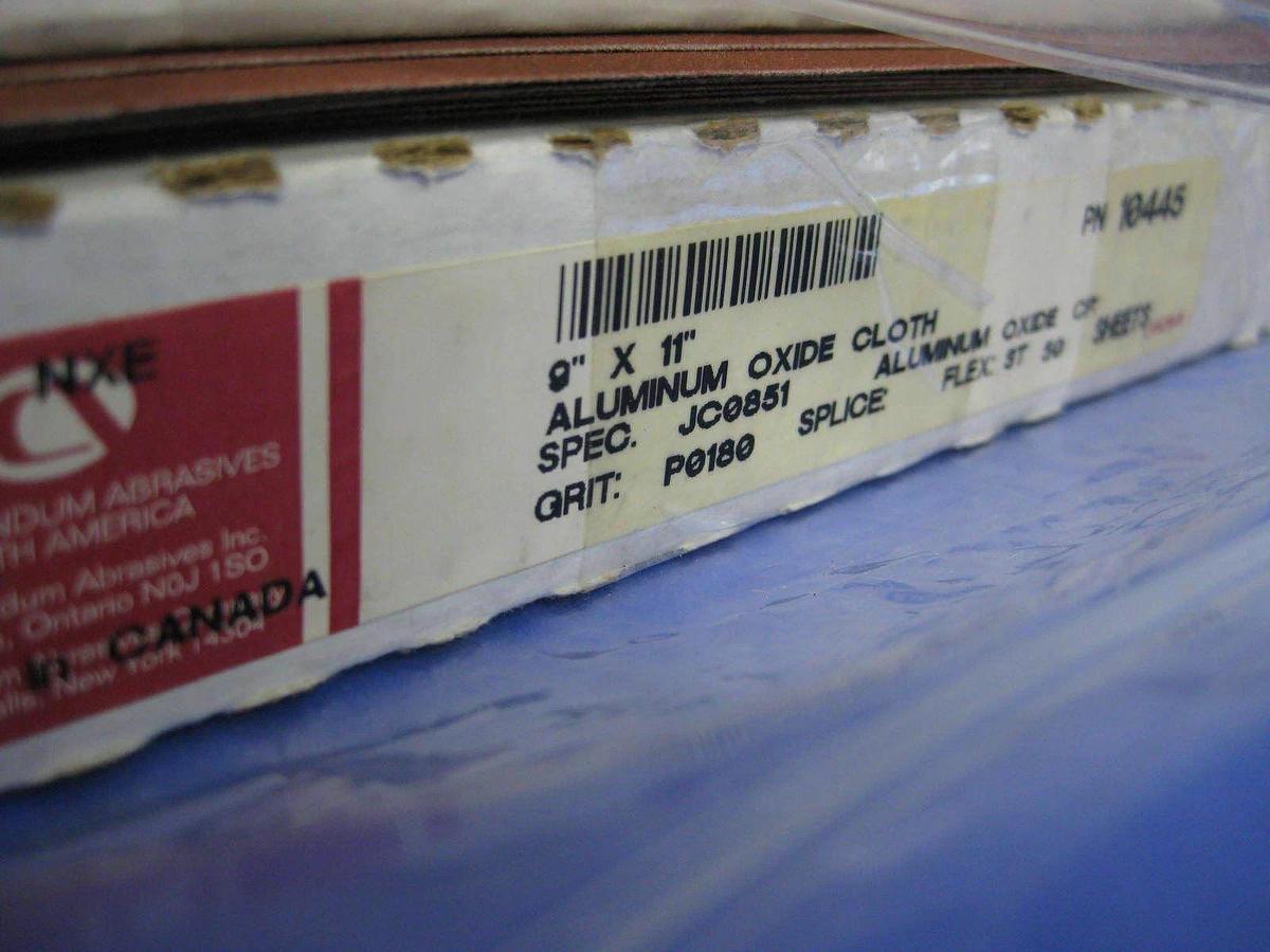 Aluminum Oxide Cloth, 9" X 11" Mixed lot of 50/100/120/180 Grit, 161 Sheets
