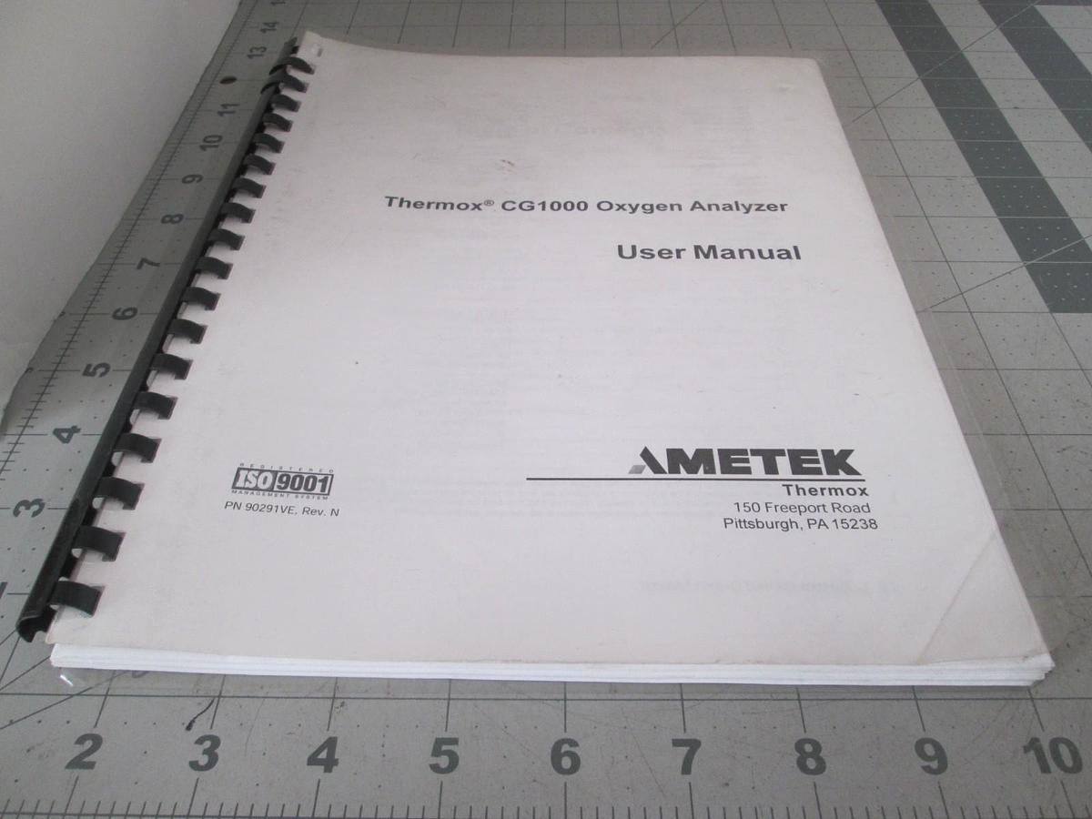 Used Ametek, Thermox CG1000 Oxygen Analyzer, User Manual, Used