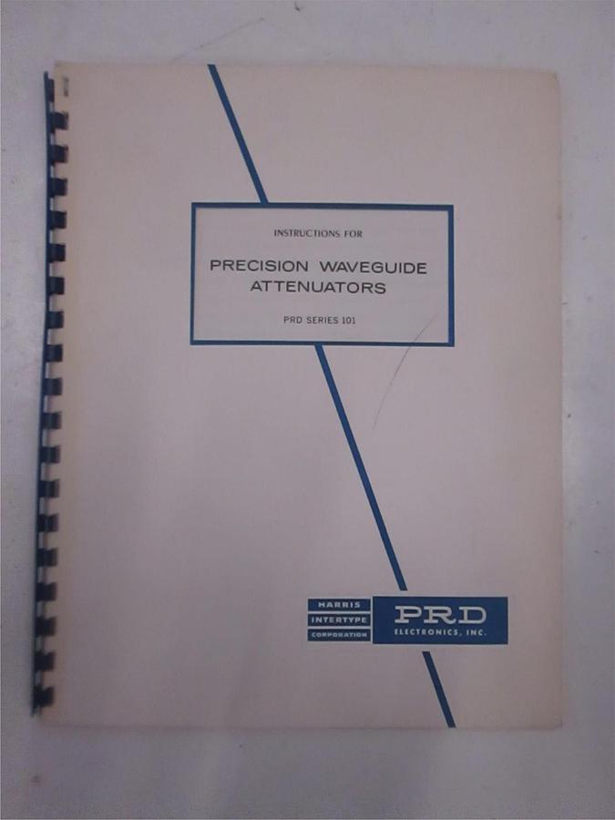Used PRD Precision Waveguide Attenuators Series 101 Instruction Manual, Used