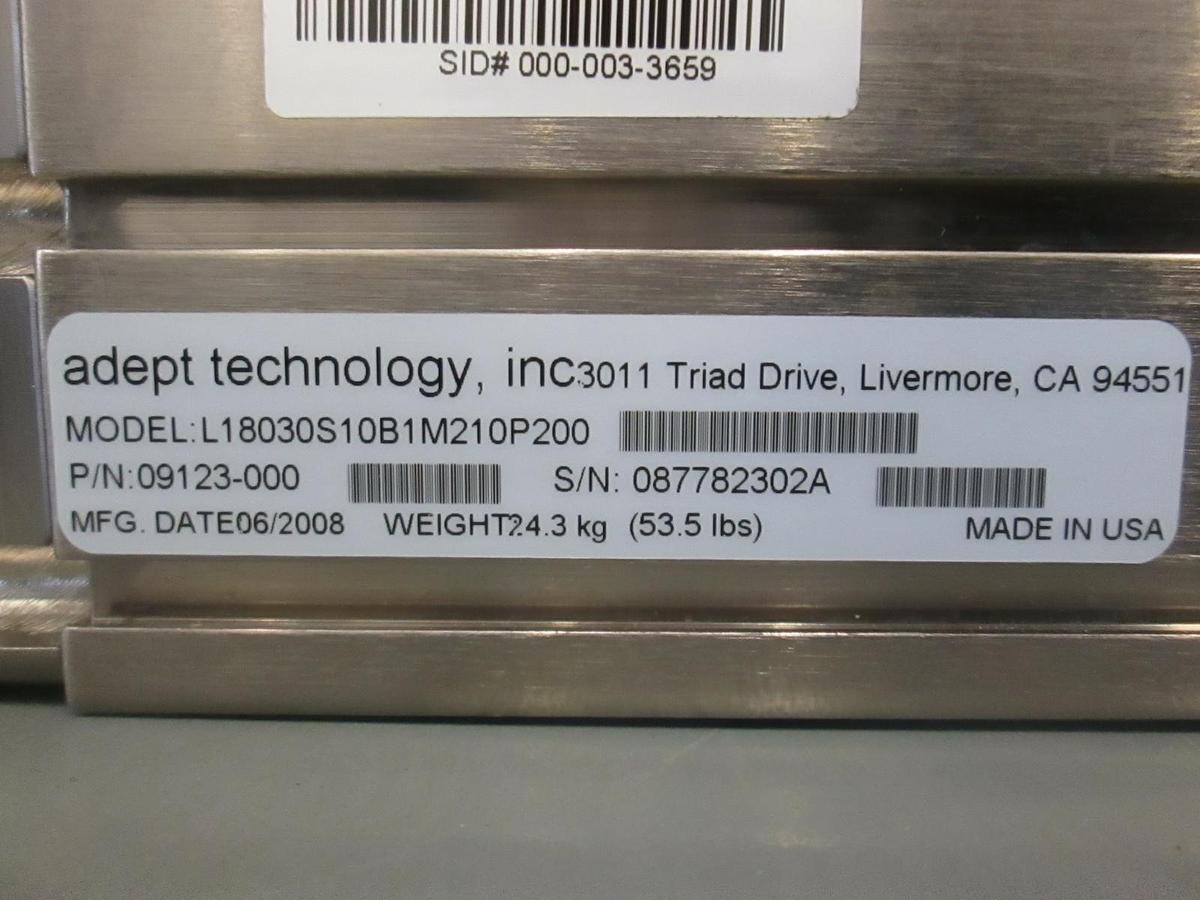 Used Adept Technology, Linear Motion Servo Actuator, L18030S10B1M210P200, Used