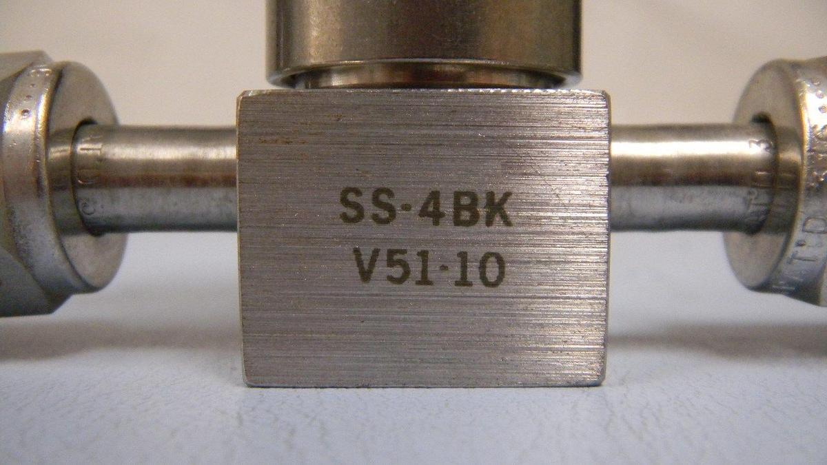 Used Nupro Pneumatic Valve SS-4BK-V51-1O, NO Actuator 1/4" FVCR, Used