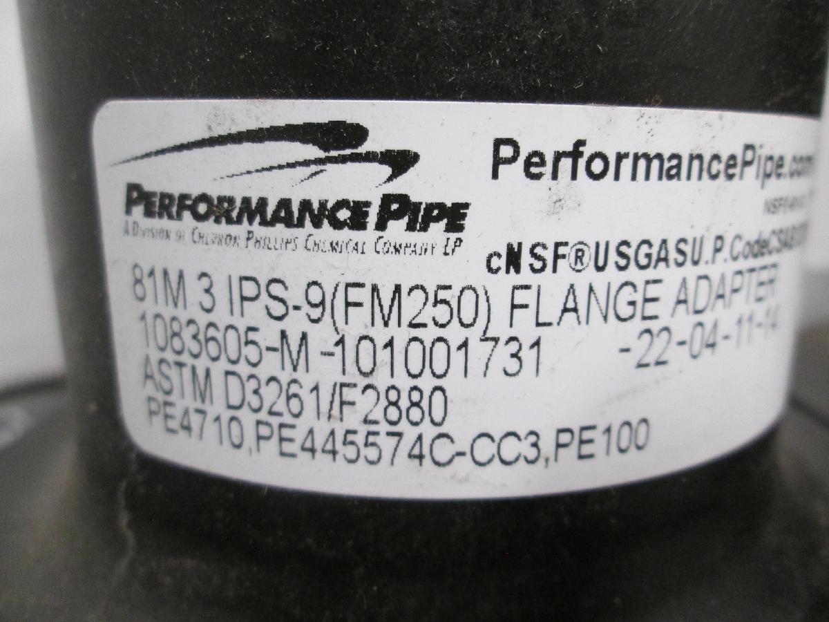 Performance Pipe 8" 3 IPS-9 FM250 Flange Adapter 1083605, PE4710 PE 100, Lot Of 2