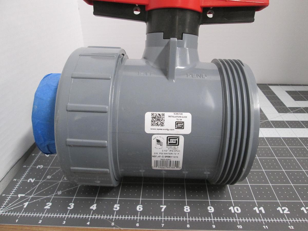 Spears, 1822-025C, 2-1/2" CPVC True Union Ball Valve EPDM 235 PSI