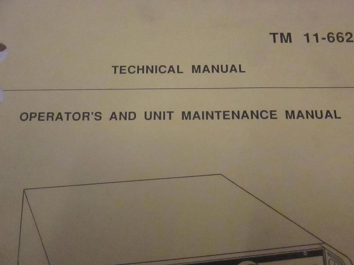 Used Signal Generator SG-1288/G Technical Operator and Unit Maintenance Manual, Used