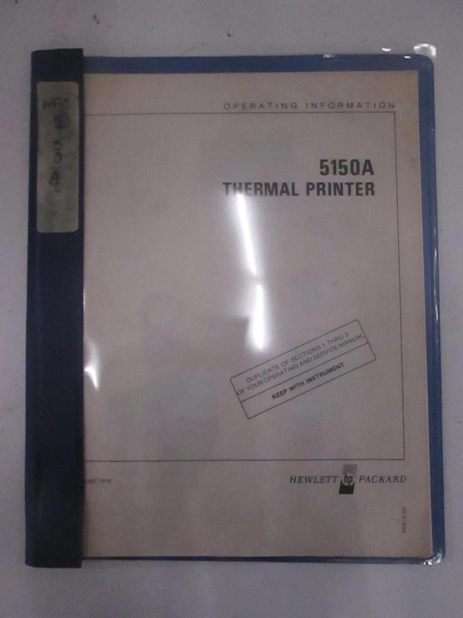 Used HP Thermal Printer 5150A Operating Information Manual, Used