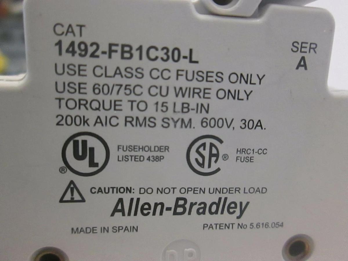 Used Allen Bradley, 1492-FB1C30-L, Fuse Holder, Used, Lot of 4