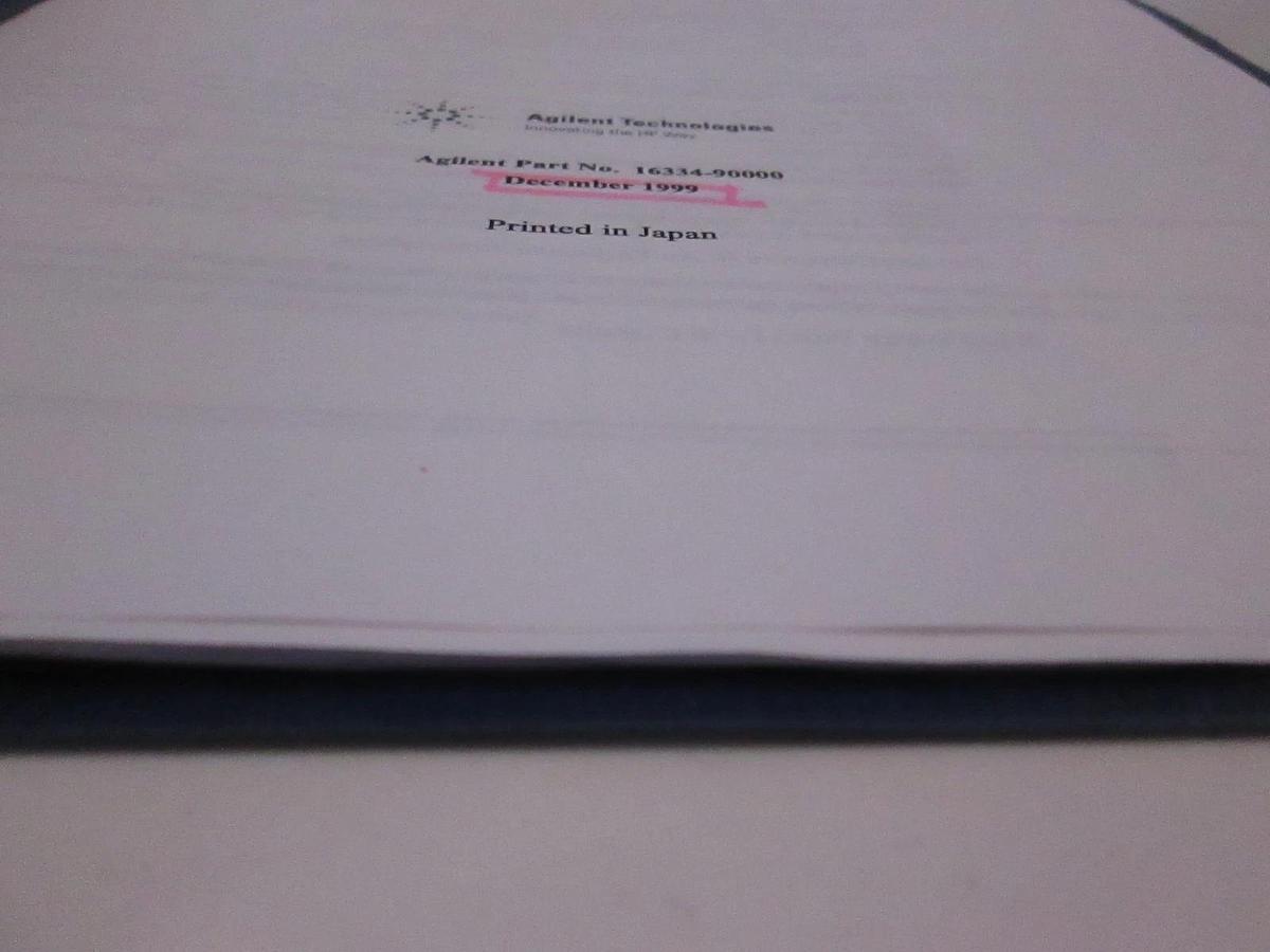 Used Agilent 16334A Test Fixture Operation and Service Manual, Used