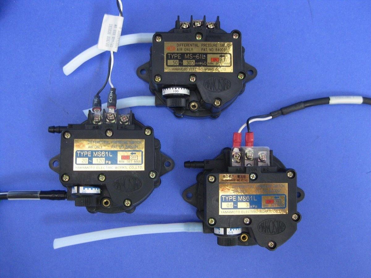 Used Yamamoto MS61L Differential Pressure Switch - LOT of 3 Various
