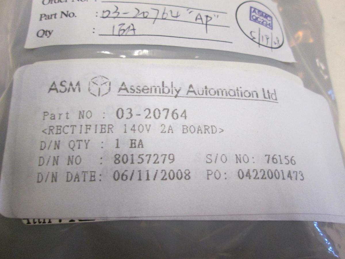Used ASM, Rectifier 140V 2A Board, 03-20764, New
