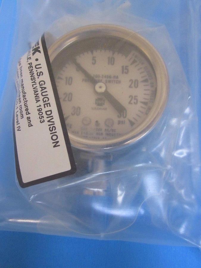 Used Ametek Gas Indicating Pressure Switch, IPS-200-24SGFT, 2", Class 100, 30-0-30