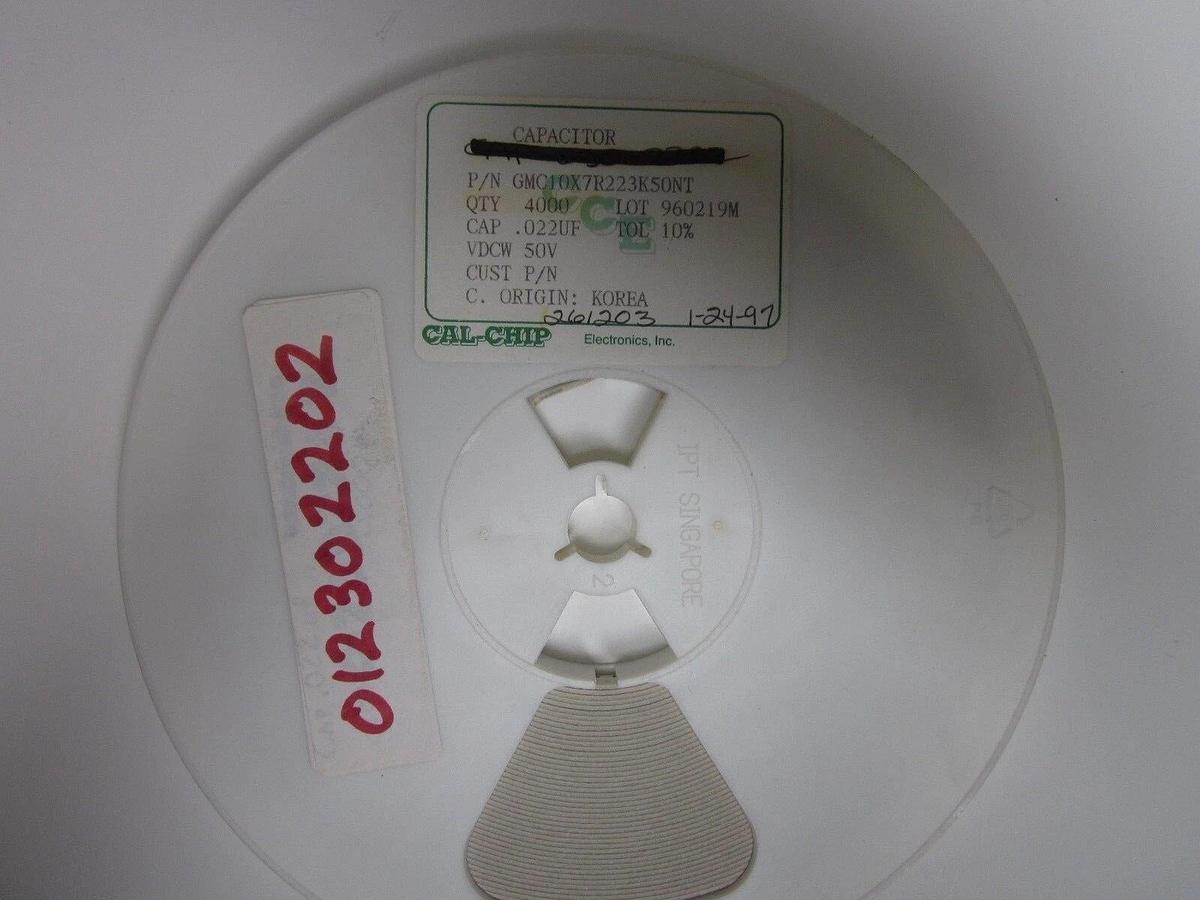 CAL-CHIP Ceramic Capacitor, GMC10X7R223K50NT, 50V, 10%TOL, Reel of 4000